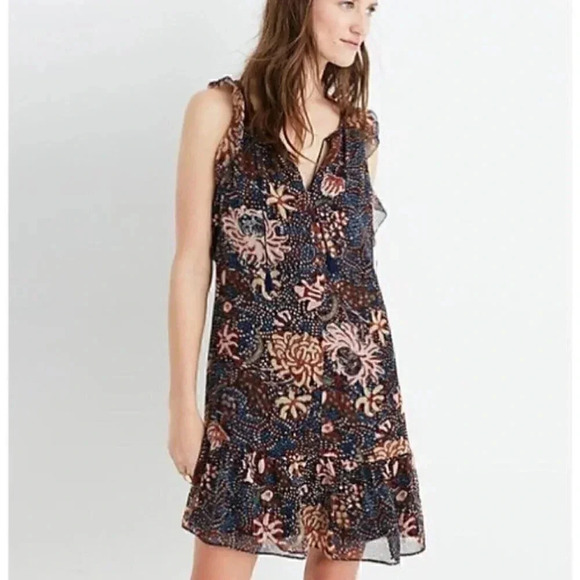 Madewell Dresses & Skirts - Madewell Sea Floral Lily Ruffle Dress Bohemian Summer